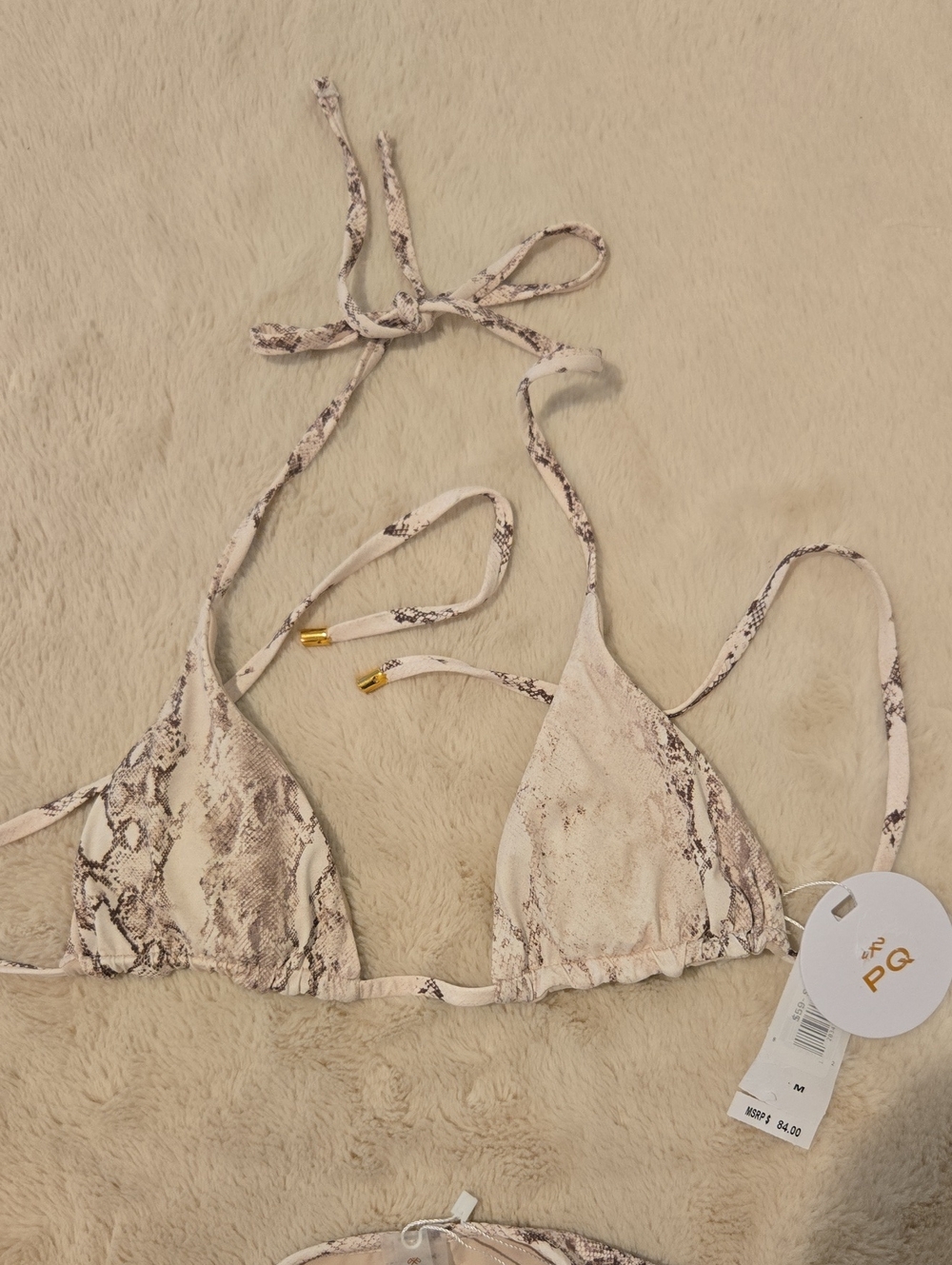 PQ Swim Python Paige Triangle Top/ Python Sarah Bottom Bikini Set - Picture 4 of 6